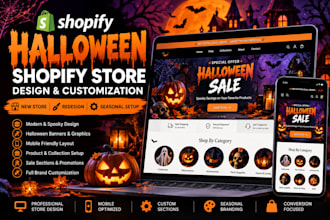 create a spooky halloween shopify website design