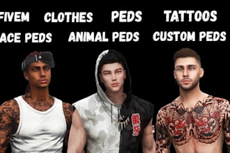 make custom fivem and gta 5 peds animal ped props gang fits baby peds clothes