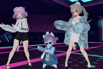create 3d character for 3d vtuber, vrchat, rigging, 3d model, anime and 3d vroid