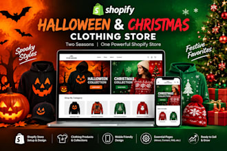build halloween christmas shopify clothing store