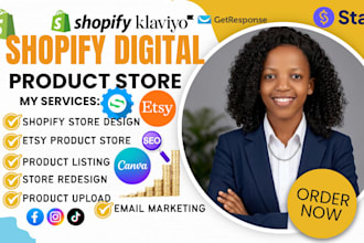 design shopify digital product store, etsy digital product, product upload ebook