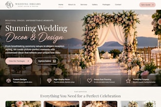 design squarespace wedding decor website event decorator website wedding florist