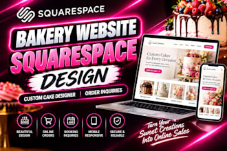 design squarespace bakery website custom cake designer order inquiries website