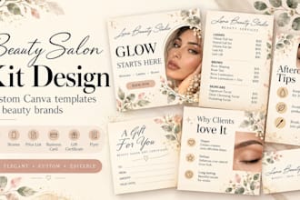 design a custom beauty salon branding kit