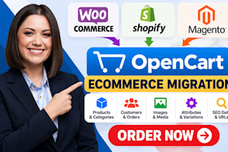migrate woocommerce shopify magento store to opencart ecommerce data migration