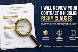review business contracts, nda and risk assessment in 24hrs