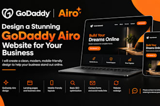 design a godaddy airo website with SEO optimization