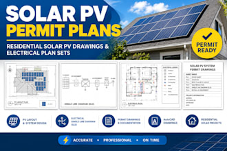 design residential solar pv permit plans and electrical plan sets