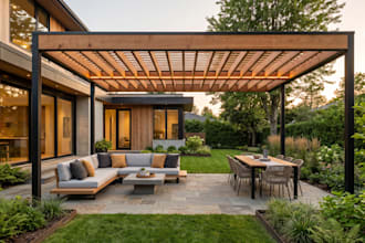 do realistic 3d garden pavilion pergola gazebo and outdoor living space design