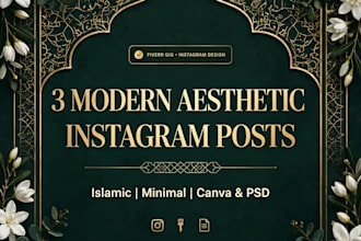 design 3 modern aesthetic instagram posts