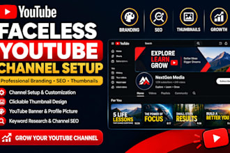 design professional clickable faceless SEO thumbnails channel youtube banners