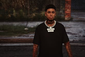 custom fivem ped, gta v mods, clothing, props, face ped, tattoos and gang fits