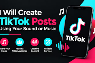 create 700 tiktok posts using your sound or music