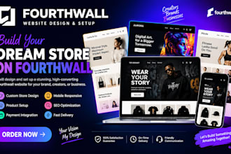 design fourthwall merch store setup digital products upload fourthwall website