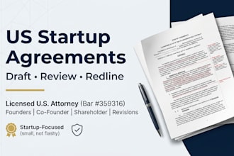 draft a startup shareholder agreement under US law