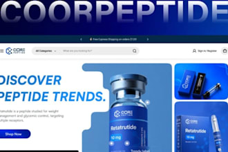 build peptide store  research peptide wordpress website peptide label design