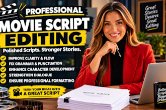 edit, proofread, and rewrite your movie script or screenplay