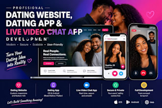 develop dating website, dating app and live video chat app