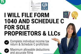 optimize schedule c and file form 1040 for sole proprietor message first
