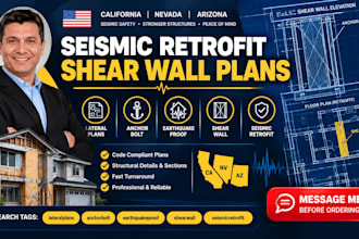 design seismic retrofit shear wall plans california nevada az permit