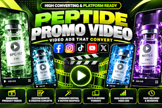 create a peptide promo video for social media and your research brand