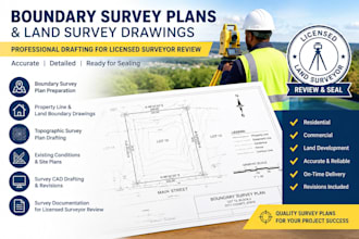 prepare stamped survey plans and boundary surveys for licensed surveyor seal