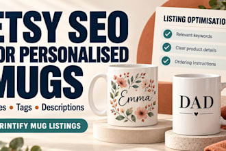 optimize etsy listings for personalised printify mugs