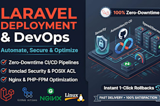 automate laravel deployment, secure and optimize server