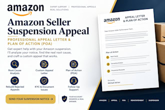 write a professional amazon suspension appeal letter and plan of action