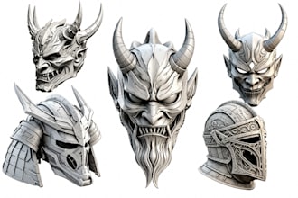 sculpt anime and halloween masks for print and paint project for production