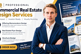 design commercial real estate offering memorandum, real estate flyer,brochure