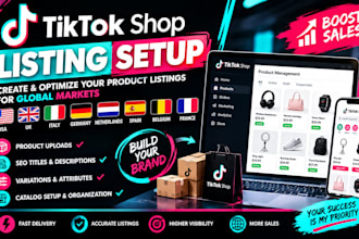create USA UK italy germany spain belgium france tiktok shop listing setup
