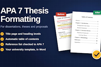 edit and format your thesis or dissertation in apa 7 and clean up references