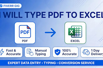 type your pdf file into excel sheet accurately