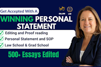 edit, proofread personal statement, sop grad schoo, law school application essay