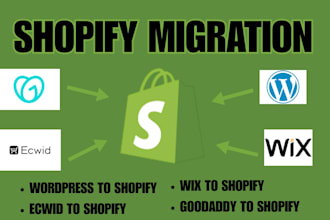 do godaddy to shopify migration, migrate wix website to shopify design