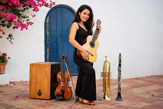 add live flamenco guitar cajon violin trumpet and clarinet for your track
