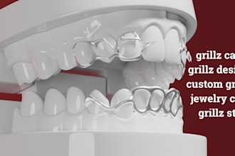 design custom 3d grillz cad for 3d printing and casting