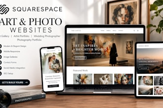 squarespace art gallery artist portfolio wedding artist photography website