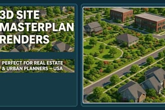 do architectural landscape, 2d 3d master plan, site plan 3d rendering animation