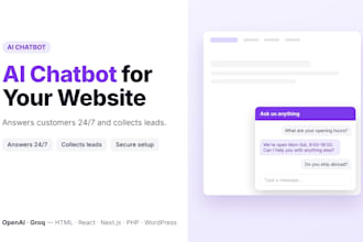 integrate a custom ai chatbot into your website using openai or groq api