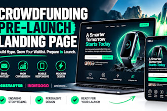 design a high converting pre launch crowdfunding landing page