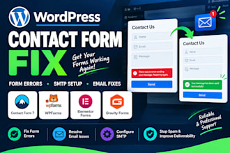 fix wordpress contact form 7 errors, form bugs SMTP and wp email delivery issues