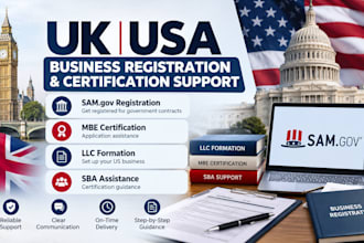 do uk USA sam gov registration mbe certification llc formation and sba