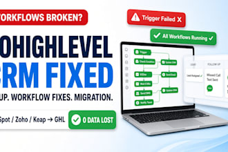 fix gohighlevel workflow automation, set up ghl crm and migrate to ghl