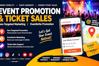 assist in geo targeting event promotion, eventbrite marketing boost ticket sales