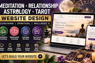 design meditation, relationship coaching, astrology and tarot websites