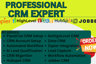 setup jobber hubspot gohighlevel zoho CRM workflow zapier website integration