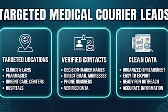 research medical courier leads, clinics, labs, and pharmacies
