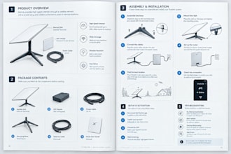 design product manual, assembly and illustrated user guide
